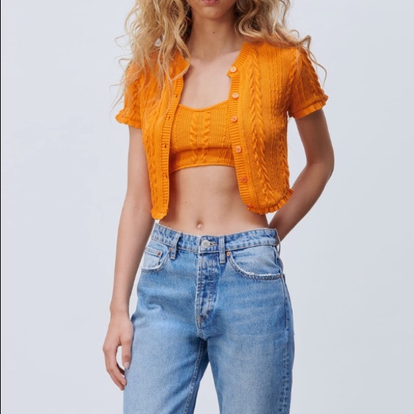 Zara Ruffled Cable Knit Mini Cardigan - Picture 3 of 7